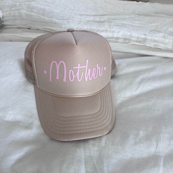 Accessories - Tan and Pink 'Mother' Trucker Hat